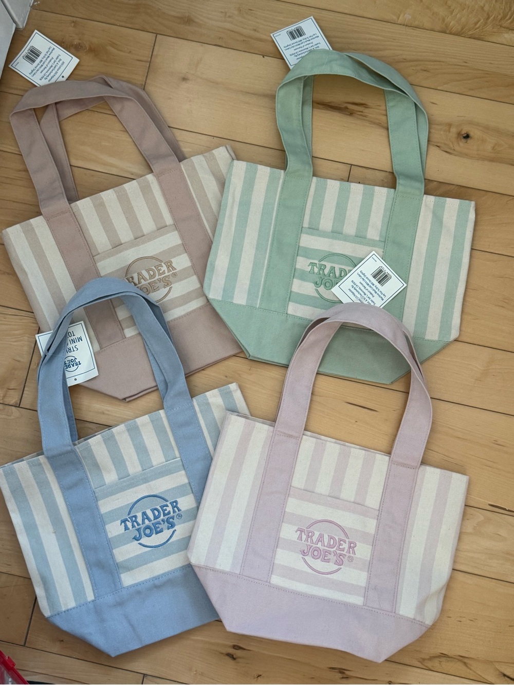 Mini Trader Joe’s Striped Tote Bags